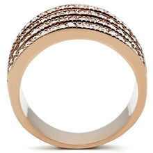 Load image into Gallery viewer, TK1492 - IP Rose Gold(Ion Plating) Stainless Steel Ring with AAA Grade CZ  in Clear