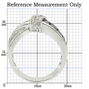 TK1494 - High polished (no plating) Stainless Steel Ring with AAA Grade CZ  in Jet