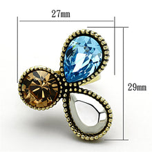 Load image into Gallery viewer, TK1496 - IP Gold(Ion Plating) Stainless Steel Ring with Top Grade Crystal  in Multi Color