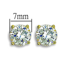 Load image into Gallery viewer, TK1504 - IP Gold(Ion Plating) Stainless Steel Earrings with AAA Grade CZ  in Clear