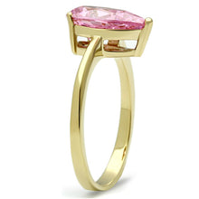 Load image into Gallery viewer, TK1508 - IP Gold(Ion Plating) Stainless Steel Ring with AAA Grade CZ  in Rose