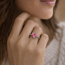 Load image into Gallery viewer, TK1513 - High polished (no plating) Stainless Steel Ring with AAA Grade CZ  in Rose