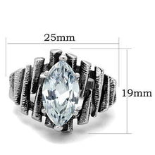 Load image into Gallery viewer, TK1516 - High polished (no plating) Stainless Steel Ring with AAA Grade CZ  in Clear