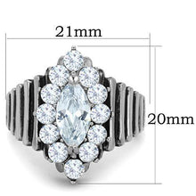 Load image into Gallery viewer, TK1517 - High polished (no plating) Stainless Steel Ring with AAA Grade CZ  in Clear