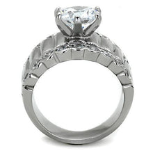 Load image into Gallery viewer, TK1524 - High polished (no plating) Stainless Steel Ring with AAA Grade CZ  in Clear