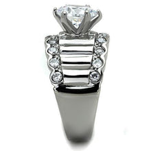 Load image into Gallery viewer, TK1524 - High polished (no plating) Stainless Steel Ring with AAA Grade CZ  in Clear