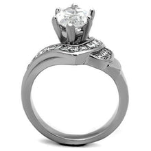 Load image into Gallery viewer, TK1526 - High polished (no plating) Stainless Steel Ring with AAA Grade CZ  in Clear