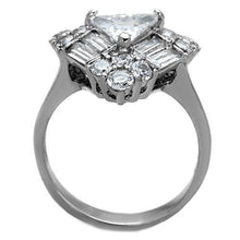 Load image into Gallery viewer, TK1527 - High polished (no plating) Stainless Steel Ring with AAA Grade CZ  in Clear