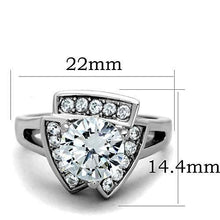 Load image into Gallery viewer, TK1528 - High polished (no plating) Stainless Steel Ring with AAA Grade CZ  in Clear