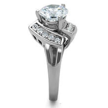 Load image into Gallery viewer, TK1528 - High polished (no plating) Stainless Steel Ring with AAA Grade CZ  in Clear