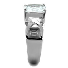 Load image into Gallery viewer, TK1530 - High polished (no plating) Stainless Steel Ring with AAA Grade CZ  in Clear