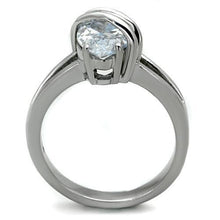 Load image into Gallery viewer, TK1531 - High polished (no plating) Stainless Steel Ring with AAA Grade CZ  in Clear