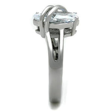 Load image into Gallery viewer, TK1531 - High polished (no plating) Stainless Steel Ring with AAA Grade CZ  in Clear