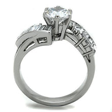 Load image into Gallery viewer, TK1533 - High polished (no plating) Stainless Steel Ring with AAA Grade CZ  in Clear