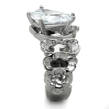 Load image into Gallery viewer, TK1534 - High polished (no plating) Stainless Steel Ring with AAA Grade CZ  in Clear