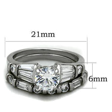 Load image into Gallery viewer, TK1535 - High polished (no plating) Stainless Steel Ring with AAA Grade CZ  in Clear