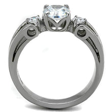 Load image into Gallery viewer, TK1537 - High polished (no plating) Stainless Steel Ring with AAA Grade CZ  in Clear