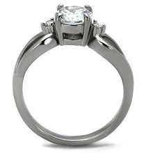 Load image into Gallery viewer, TK1539 - High polished (no plating) Stainless Steel Ring with AAA Grade CZ  in Clear