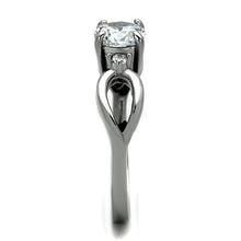 Load image into Gallery viewer, TK1539 - High polished (no plating) Stainless Steel Ring with AAA Grade CZ  in Clear