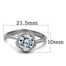 Load image into Gallery viewer, TK1540 - High polished (no plating) Stainless Steel Ring with AAA Grade CZ  in Clear