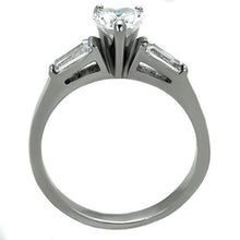 Load image into Gallery viewer, TK1541 - High polished (no plating) Stainless Steel Ring with AAA Grade CZ  in Clear