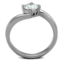 Load image into Gallery viewer, TK1543 - High polished (no plating) Stainless Steel Ring with AAA Grade CZ  in Clear