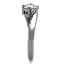 Load image into Gallery viewer, TK1543 - High polished (no plating) Stainless Steel Ring with AAA Grade CZ  in Clear