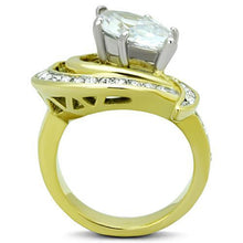 Load image into Gallery viewer, TK1546 - Two-Tone IP Gold (Ion Plating) Stainless Steel Ring with AAA Grade CZ  in Clear