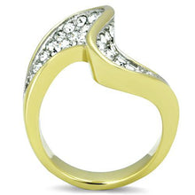 Load image into Gallery viewer, TK1549 - Two-Tone IP Gold (Ion Plating) Stainless Steel Ring with Top Grade Crystal  in Clear