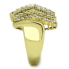 Load image into Gallery viewer, TK1554 - IP Gold(Ion Plating) Stainless Steel Ring with AAA Grade CZ  in Clear