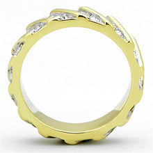 Load image into Gallery viewer, TK1557 - Two-Tone IP Gold (Ion Plating) Stainless Steel Ring with Top Grade Crystal  in Clear