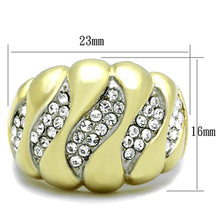 Load image into Gallery viewer, TK1559 - Two-Tone IP Gold (Ion Plating) Stainless Steel Ring with Top Grade Crystal  in Clear