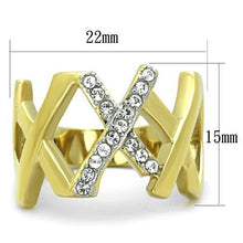 Load image into Gallery viewer, TK1560 - Two-Tone IP Gold (Ion Plating) Stainless Steel Ring with Top Grade Crystal  in Clear