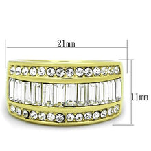 Load image into Gallery viewer, TK1561 - IP Gold(Ion Plating) Stainless Steel Ring with Top Grade Crystal  in Clear