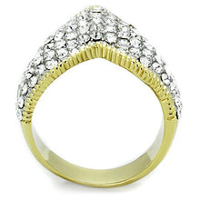 Load image into Gallery viewer, TK1562 - Two-Tone IP Gold (Ion Plating) Stainless Steel Ring with Top Grade Crystal  in Clear