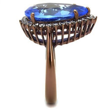 Load image into Gallery viewer, TK1564LC - IP Coffee light Stainless Steel Ring with Top Grade Crystal  in Light Sapphire