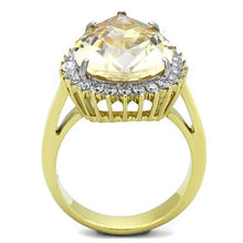 Load image into Gallery viewer, TK1564 - Two-Tone IP Gold (Ion Plating) Stainless Steel Ring with AAA Grade CZ  in Champagne