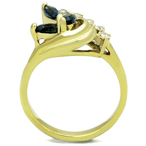 TK1571 - IP Gold(Ion Plating) Stainless Steel Ring with Top Grade Crystal  in Montana