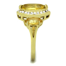 Load image into Gallery viewer, TK1578 - IP Gold(Ion Plating) Stainless Steel Ring with Synthetic Synthetic Glass in Topaz