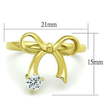 Load image into Gallery viewer, TK1585 - IP Gold(Ion Plating) Stainless Steel Ring with AAA Grade CZ  in Clear