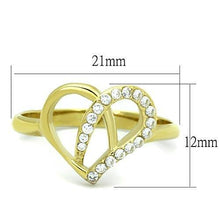 Load image into Gallery viewer, TK1586 - IP Gold(Ion Plating) Stainless Steel Ring with AAA Grade CZ  in Clear