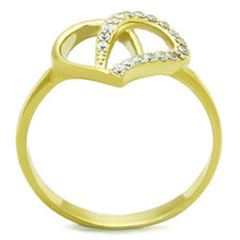 Load image into Gallery viewer, TK1586 - IP Gold(Ion Plating) Stainless Steel Ring with AAA Grade CZ  in Clear