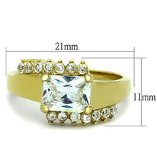 Load image into Gallery viewer, TK1588 - IP Gold(Ion Plating) Stainless Steel Ring with AAA Grade CZ  in Clear