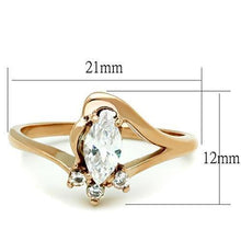 Load image into Gallery viewer, TK1590 - IP Rose Gold(Ion Plating) Stainless Steel Ring with AAA Grade CZ  in Clear