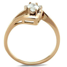 Load image into Gallery viewer, TK1590 - IP Rose Gold(Ion Plating) Stainless Steel Ring with AAA Grade CZ  in Clear