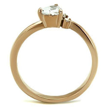 Load image into Gallery viewer, TK1591 - IP Rose Gold(Ion Plating) Stainless Steel Ring with AAA Grade CZ  in Clear