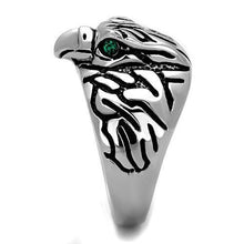 Load image into Gallery viewer, TK1600 - High polished (no plating) Stainless Steel Ring with Top Grade Crystal  in Emerald