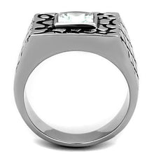 Load image into Gallery viewer, TK1607 - High polished (no plating) Stainless Steel Ring with AAA Grade CZ  in Clear