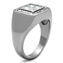 Load image into Gallery viewer, TK1608 - High polished (no plating) Stainless Steel Ring with AAA Grade CZ  in Clear