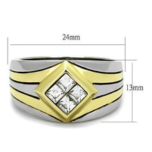 Load image into Gallery viewer, TK1610 - Two-Tone IP Gold (Ion Plating) Stainless Steel Ring with Top Grade Crystal  in Clear